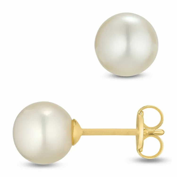 6 mm pärla örhängen i 9 karat guld - Gold Collection