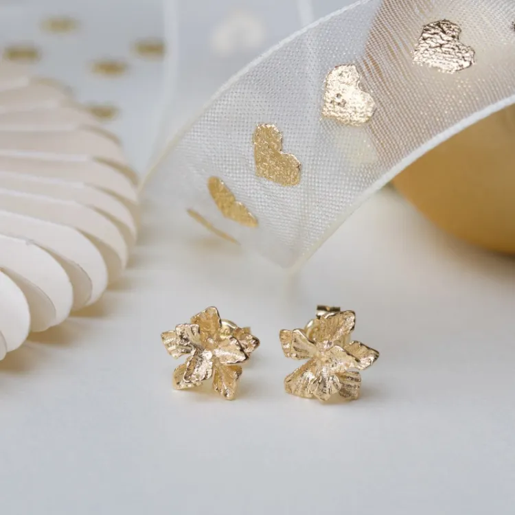blommor örhängestift i 9 karat guld - Gold Collection