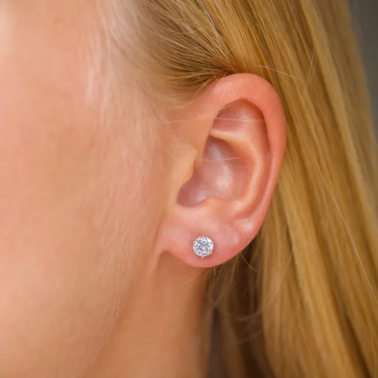 5 mm zirkon örhängen i 9 karat guld med zirkon - Gold Collection