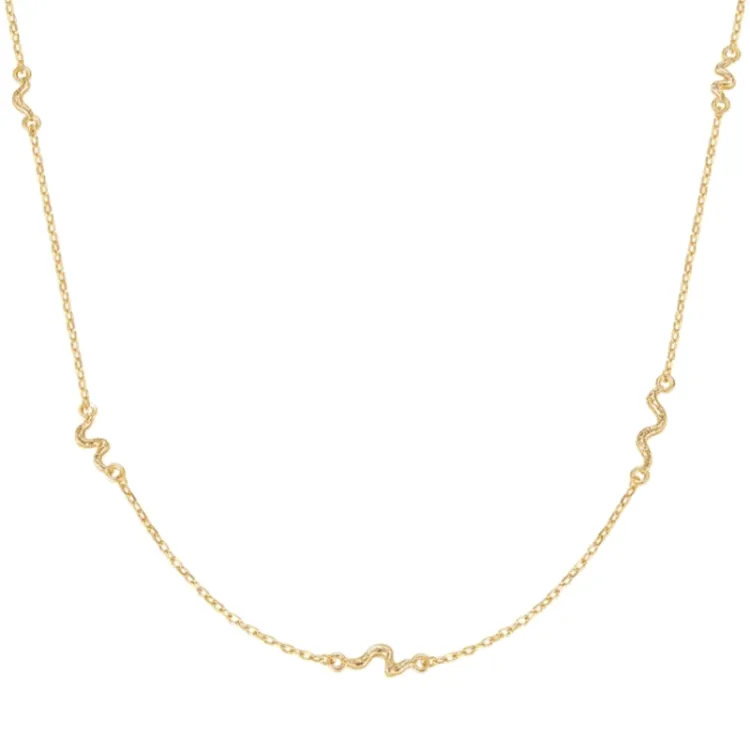 Nava Shesha halsband i förgyllt silver