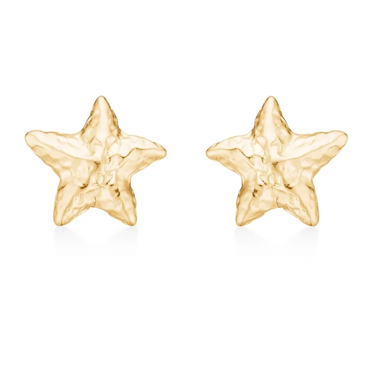 Studio Z Starfish Lustre örhängestift i förgyllt silver