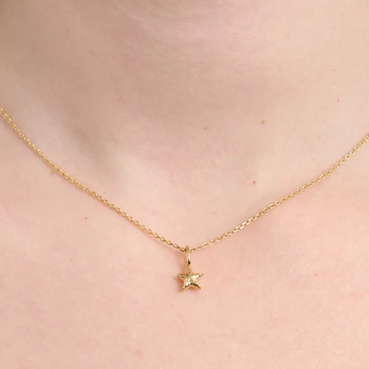 Studio Z Shiny Star halsband i förgyllt silver