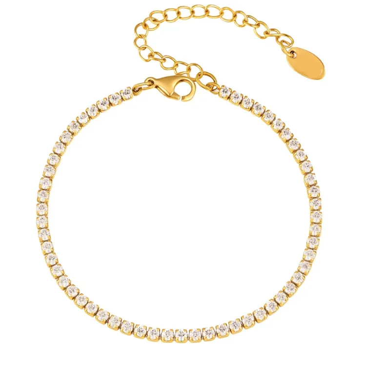 Khaai Studio Radiance armband i förgyllt stål vit zirkon