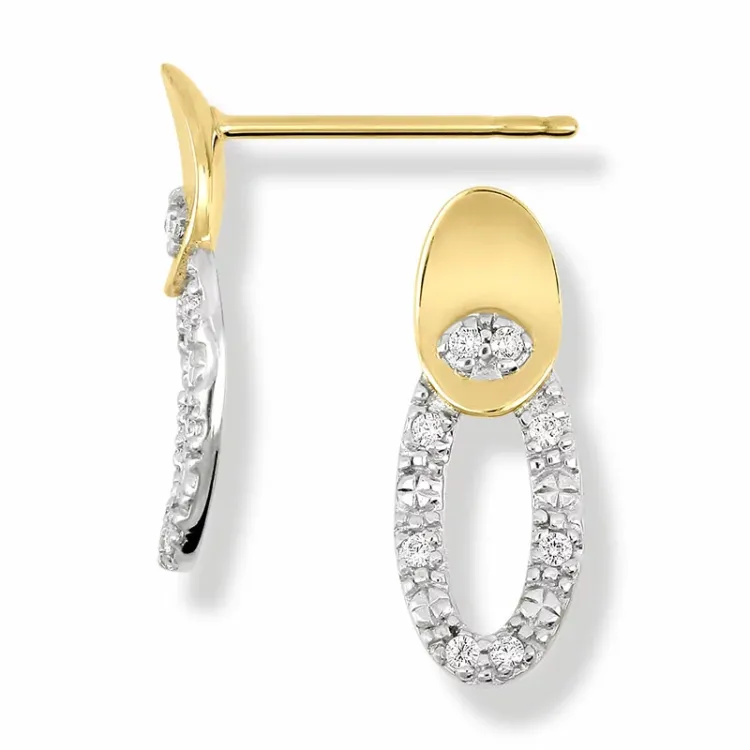 örhängen i 9 karat guld med rhodium med zirkon