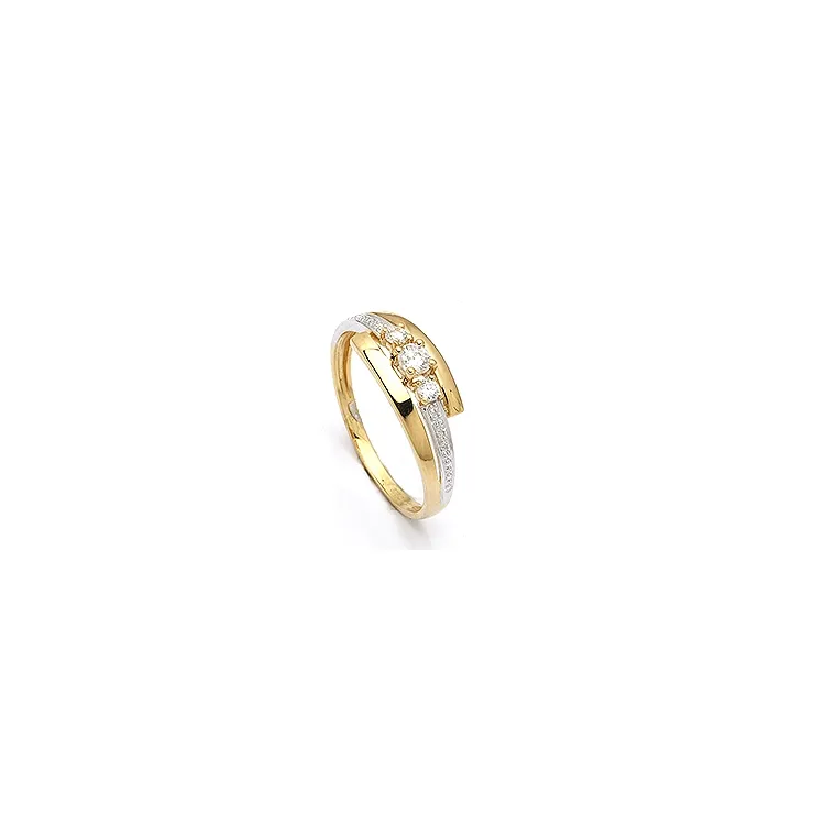 vit zirkon ring i 9 karat vitguld med 9 karat guld