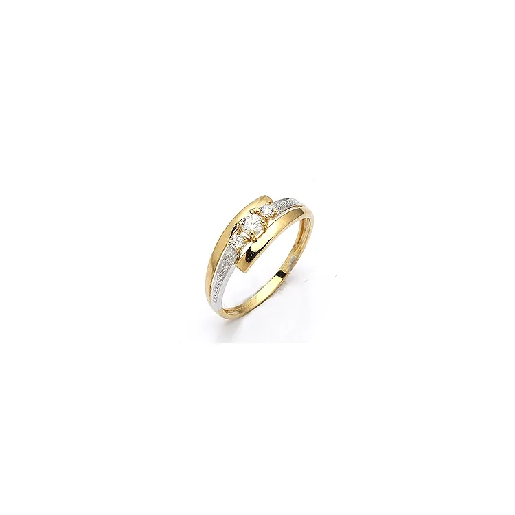 vit zirkon ring i 9 karat vitguld med 9 karat guld