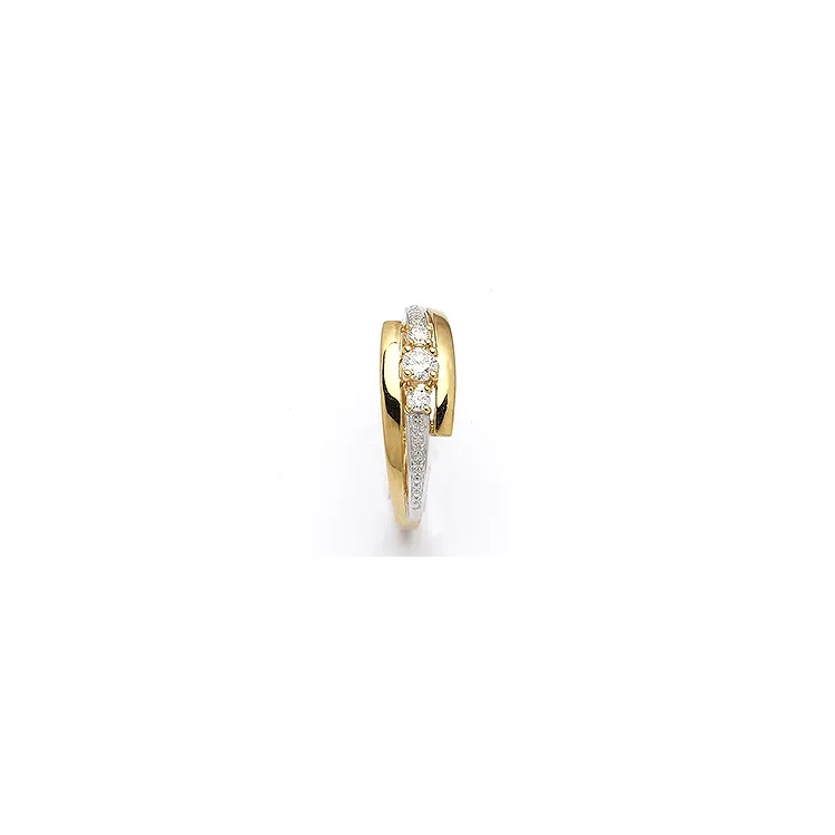 vit zirkon ring i 9 karat vitguld med 9 karat guld