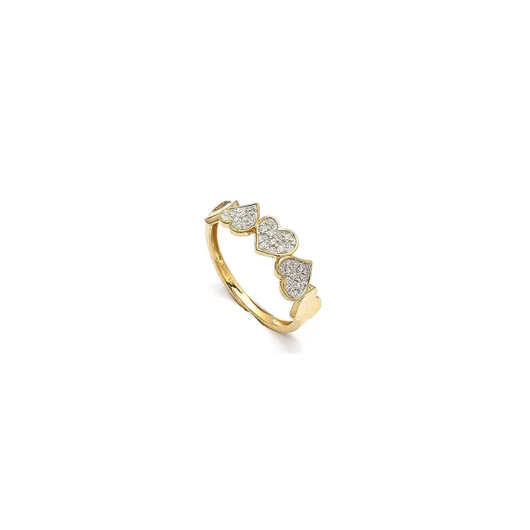 hjärtan ring i 9 karat guld