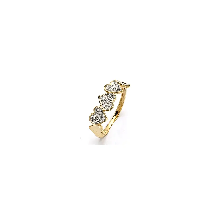 hjärtan ring i 9 karat guld