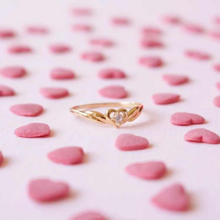 hjärtan ring i 9 karat guld - Gold Collection