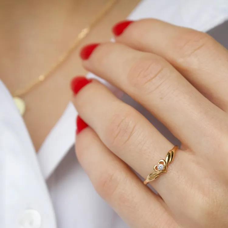 hjärtan ring i 9 karat guld - Gold Collection