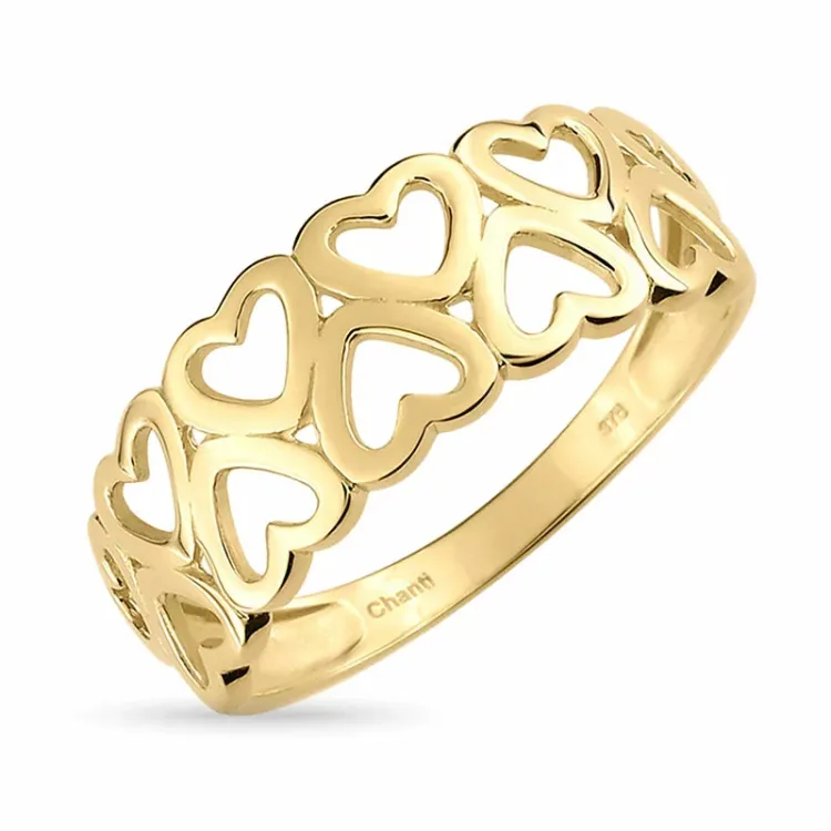 hjärta ring i 9 karat guld - Gold Collection