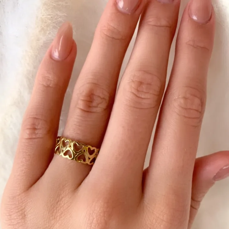 hjärta ring i 9 karat guld - Gold Collection