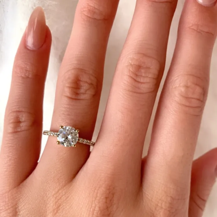 vit zirkon ring i 9 karat guld - Gold Collection