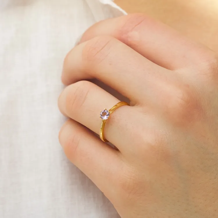 ametist solitärring i 9 karat guld - Gold Collection