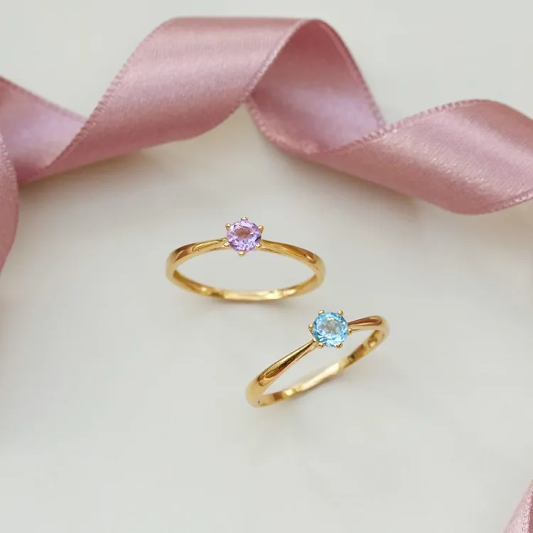 ametist solitärring i 9 karat guld - Gold Collection