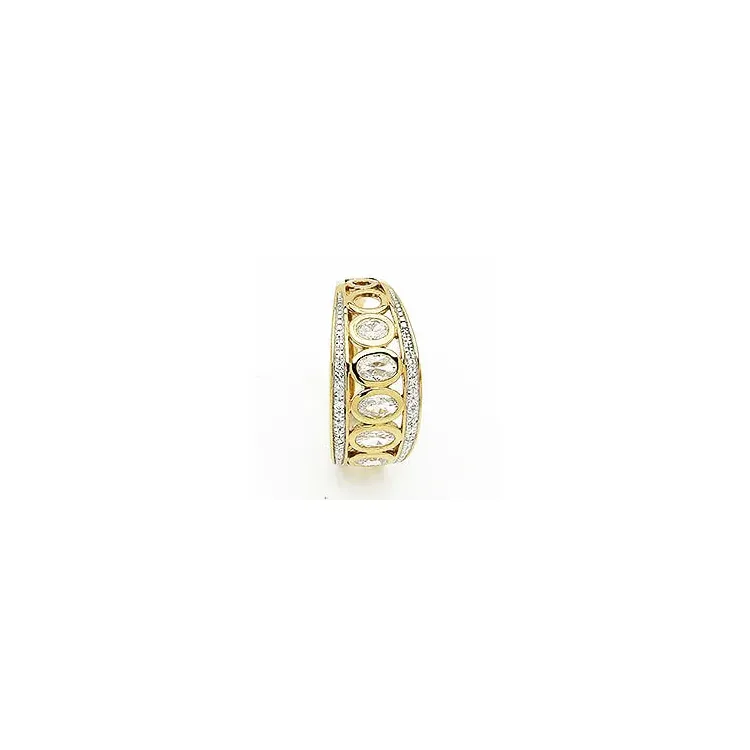 Stor vit zirkon ring i 9 karat guld