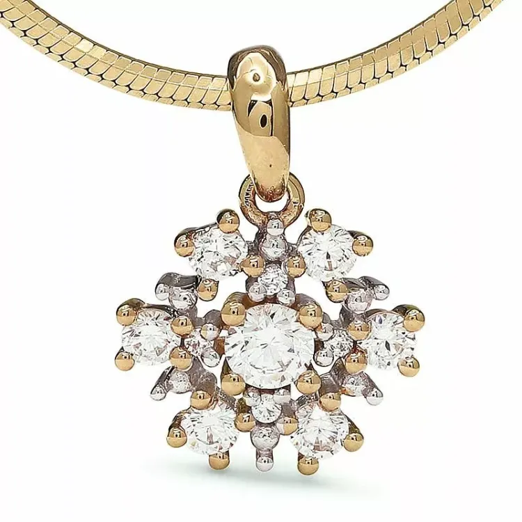 snöflinga hängen i 9 karat guld med rhodium