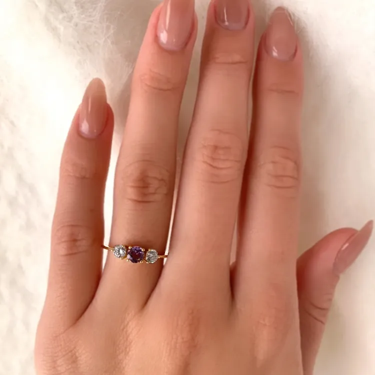 ametist ring i 9 karat guld