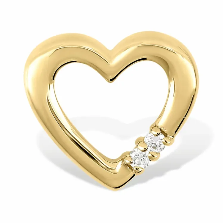 Hjärta diamant hängen i 9 carat guld 0,044 ct