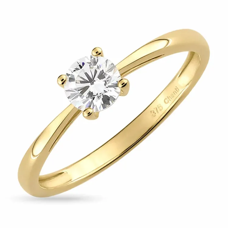zirkon solitärring i 9 karat guld - Gold Collection