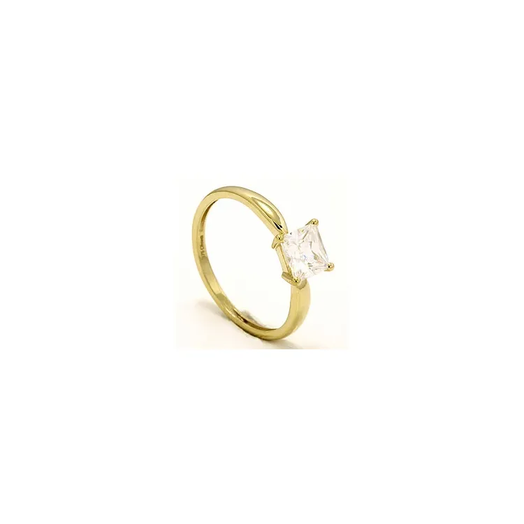fyrkantigt zirkon ring i 8 karat guld