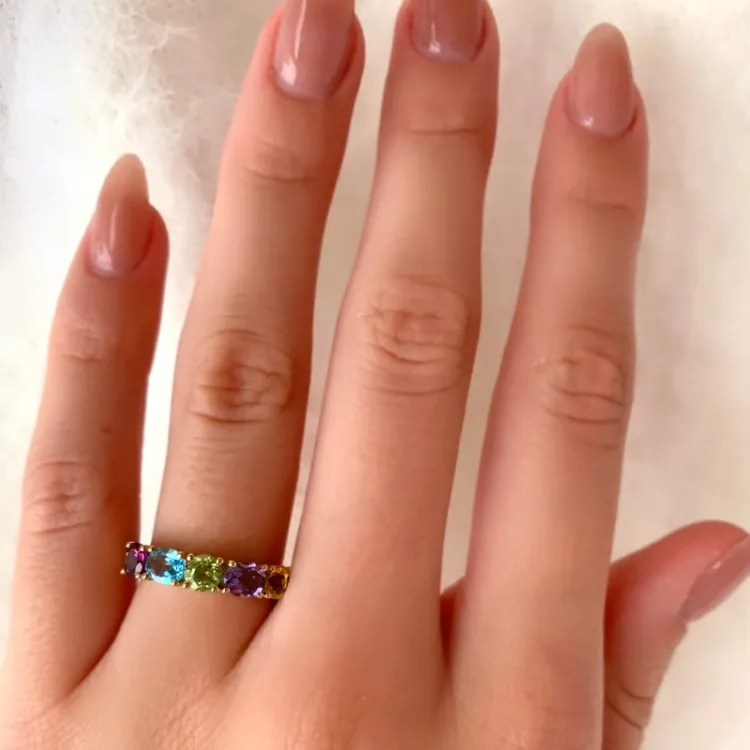 guldringar: multifärgat ring i 8 karat guld - Gold Collection