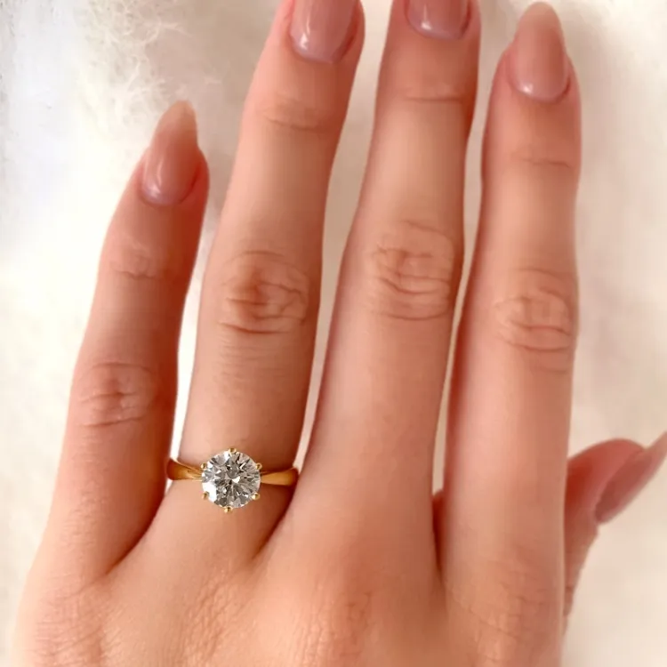 guldring solitärring i 9 karat guld - Gold Collection