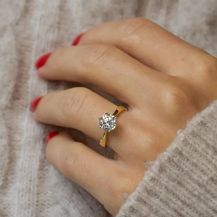guldring solitärring i 9 karat guld - Gold Collection