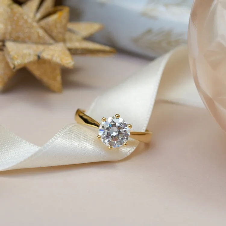 guldring solitärring i 9 karat guld - Gold Collection