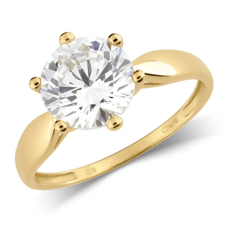 zirkon solitärring i 8 karat guld - Gold Collection