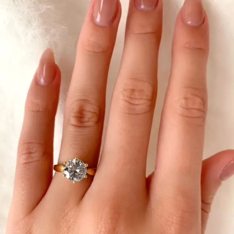 zirkon solitärring i 8 karat guld - Gold Collection