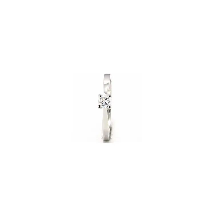 Vit zirkon solitärring i 9 karat vitguld