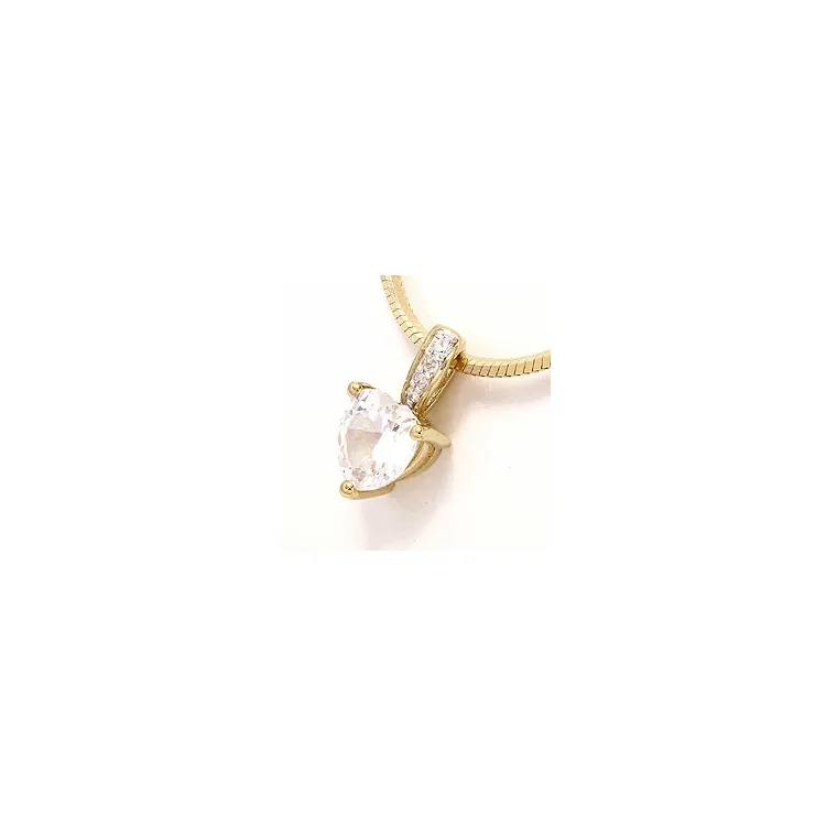 hjärta hängen i 9 karat guld med rhodium