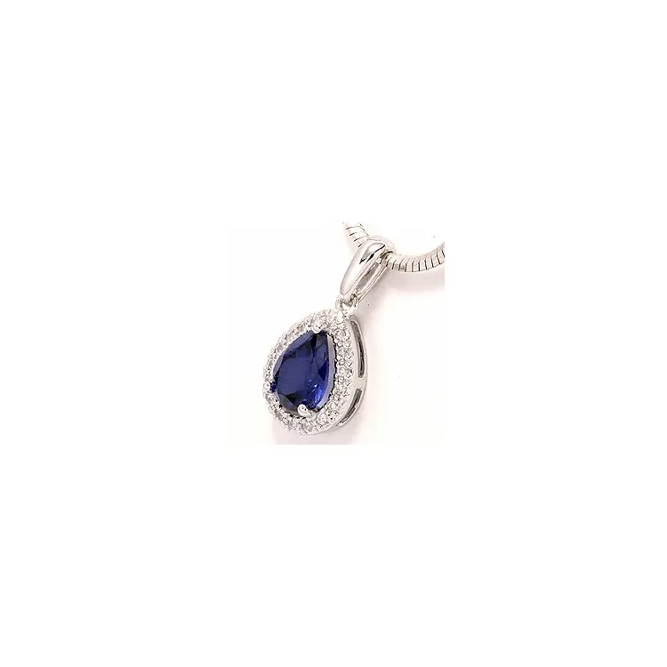 Safir rosettberlock i 9 karat vitguld