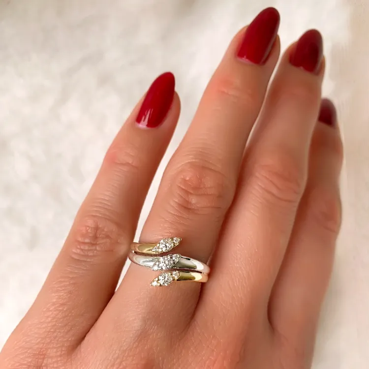 diamant guld ring i 14 karat guld- och vitguld 0,31 ct