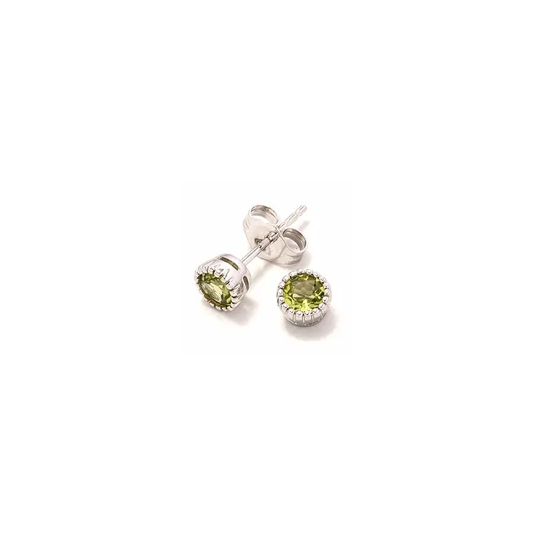 Peridot örhängestift i 9 karat vitguld med peridoter