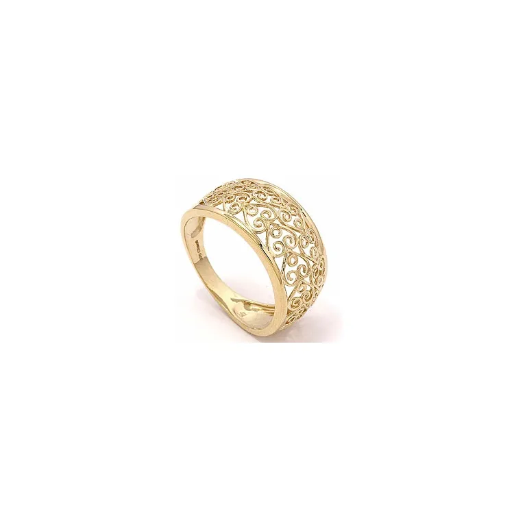Bred hjärta ring i 8 karat guld