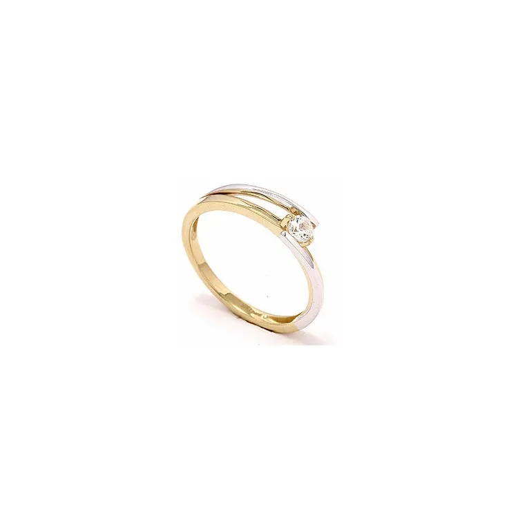äkta ring i 9 karat guld och vitguld