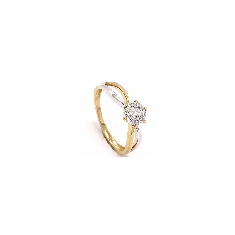 Guldring ring i 8 karat guld och vitguld