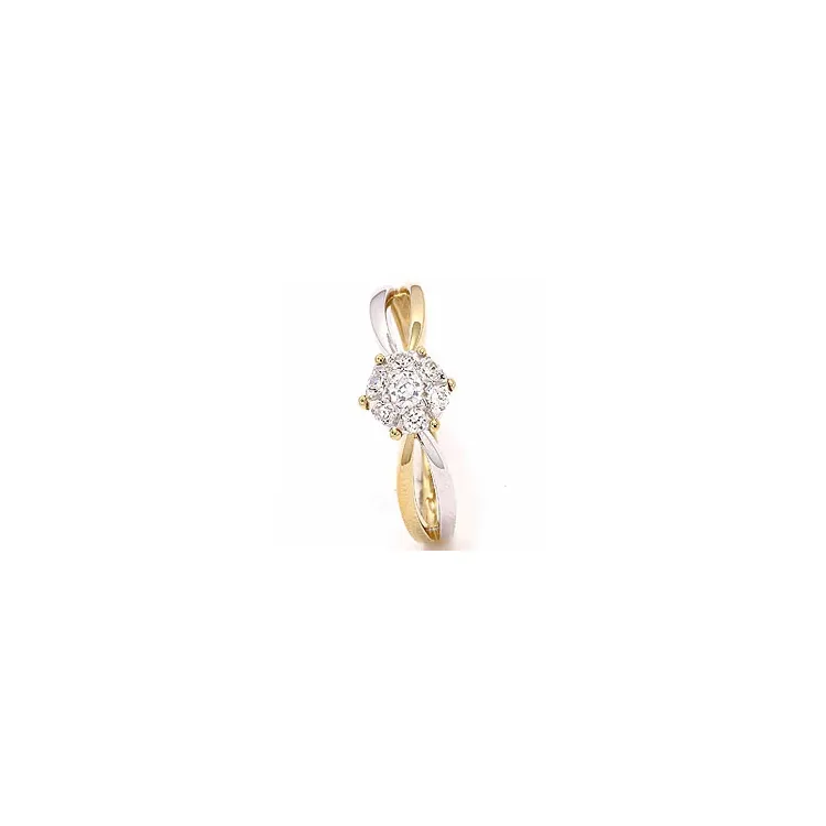 Guldring ring i 8 karat guld och vitguld