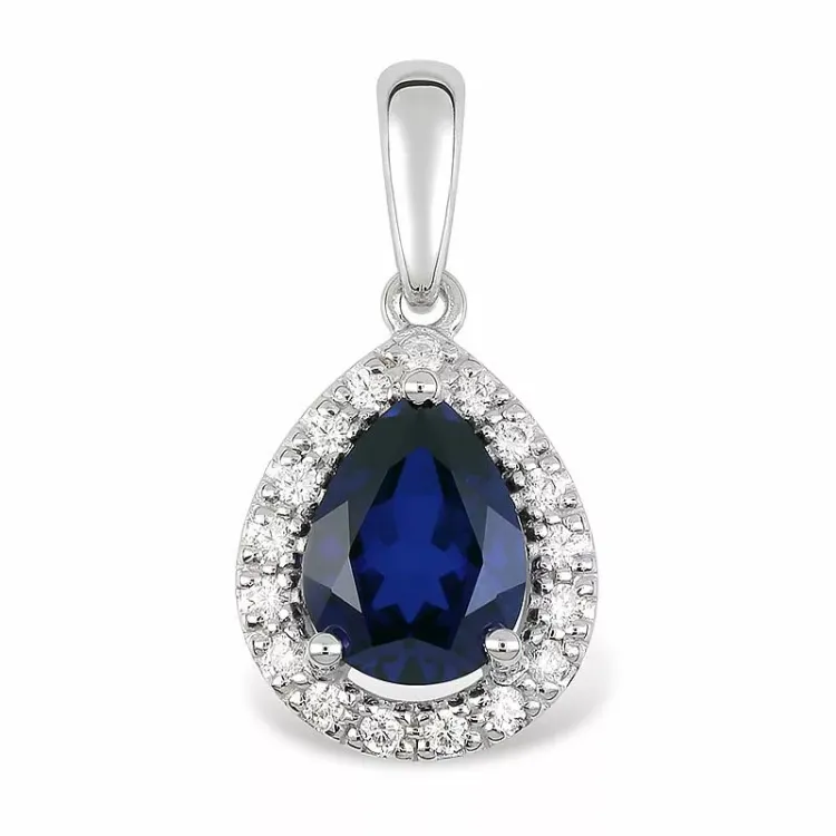 Safir rosettberlock i 9 karat vitguld