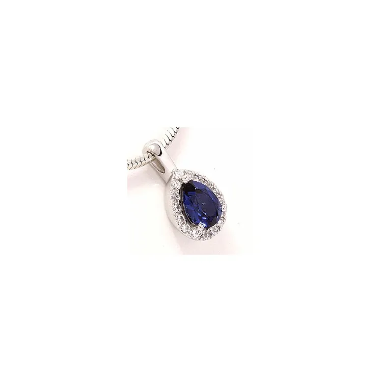 Safir rosettberlock i 9 karat vitguld