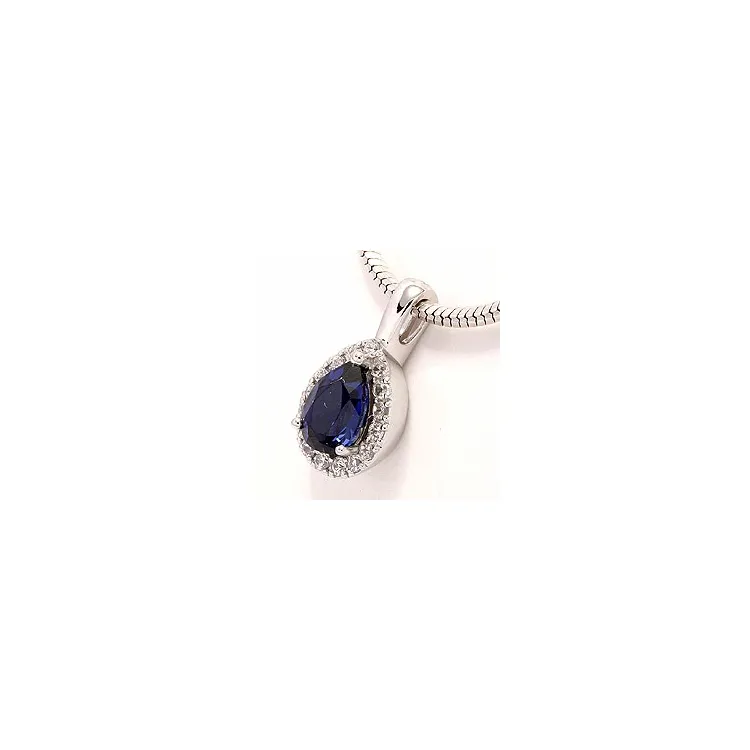 Safir rosettberlock i 9 karat vitguld