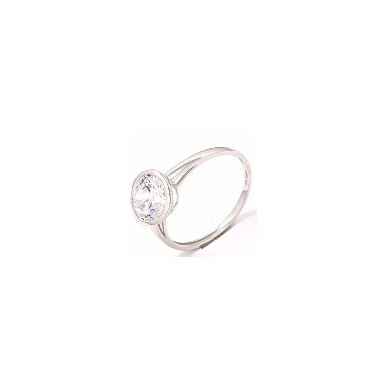 Rund ring i 9 karat vitguld
