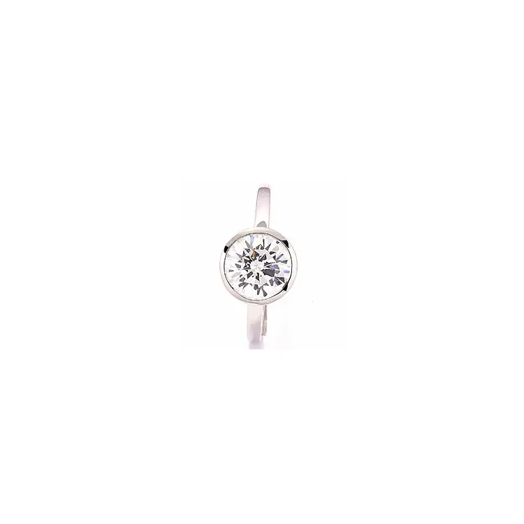 Rund ring i 9 karat vitguld