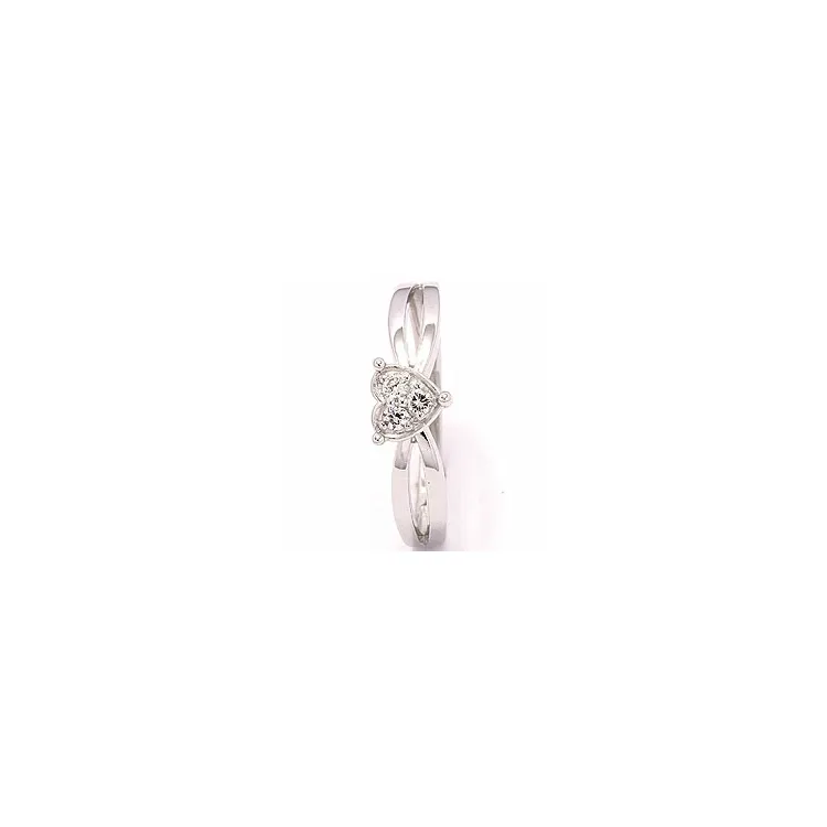 Hjärta ring i 8 karat vitguld