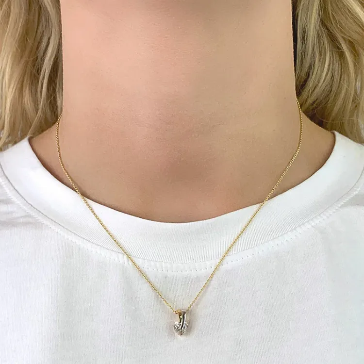 hjärta hängen i 9 karat guld med rhodium