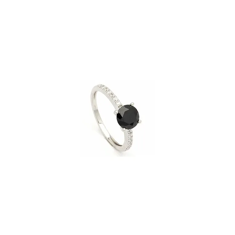 Rund ring i 9 karat vitguld