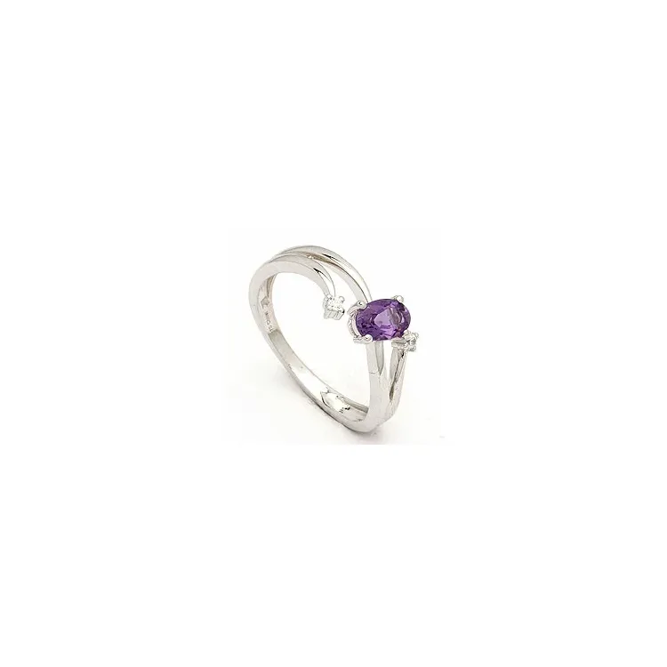 Ametist ring i 8 karat vitguld